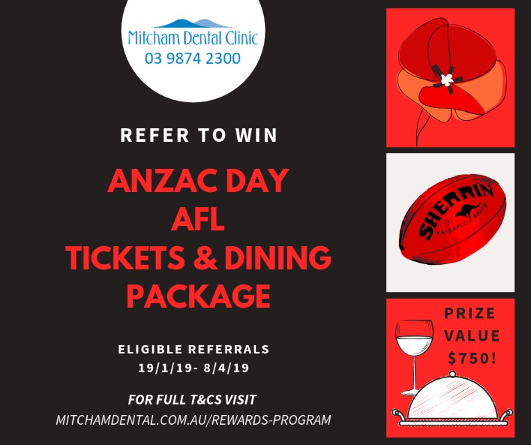 Want tickets to the AFL on ANZAC Day? Dentist Ringwood, Dentist Vermont, Dentist Blackburn